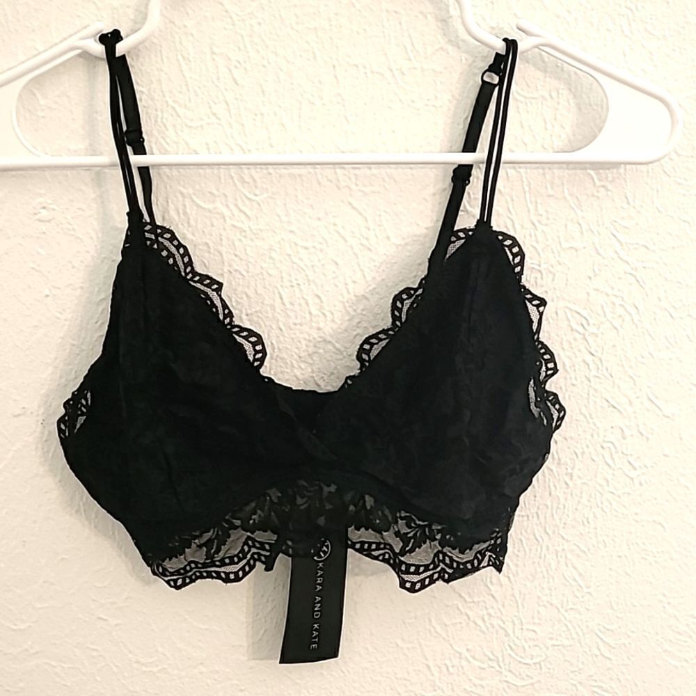 Kara & Kate Black Lacey Bra, Adjustable straps & 3 Hooks in Back,Size M & L,NWOT